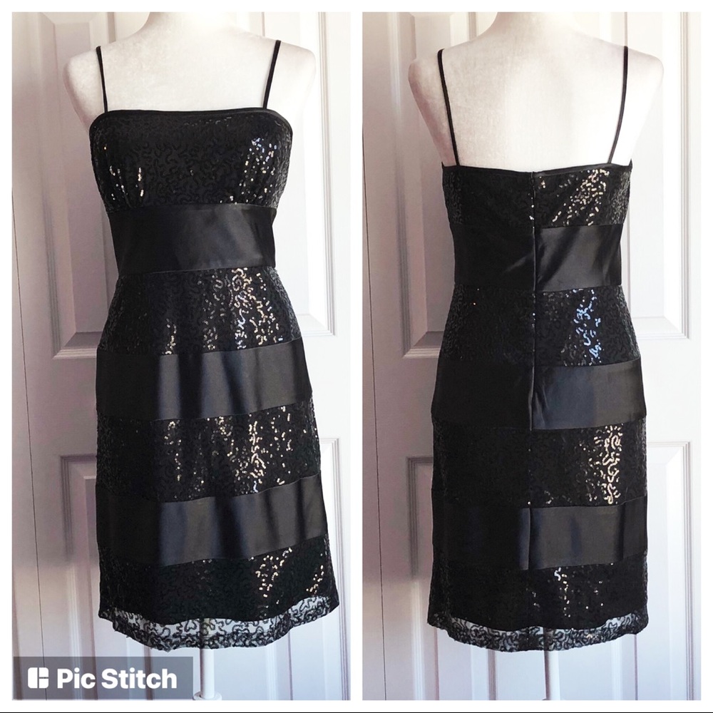 Dressbarn Collection Black Sparkly Sequin Cocktail Party Dress 8
